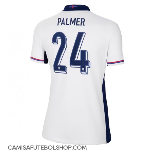 Camisa de time de futebol Inglaterra Cole Palmer #24 Replicas 1º Equipamento Feminina Europeu 2024 Manga Curta